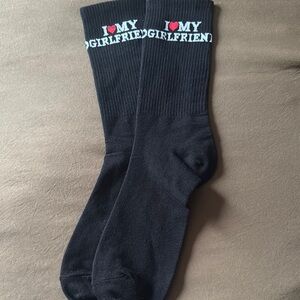 Black 'I Love My Girlfriend' Socks